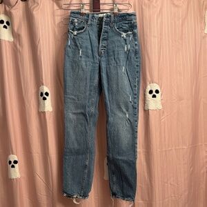 Abercrombie & Fitch Blue Straight Leg Jeans “the mom high rise”